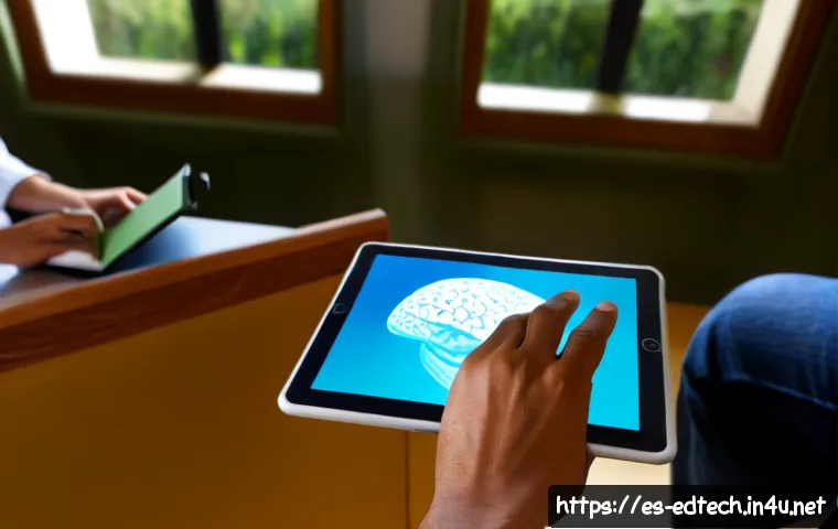 Home 17 교육공학과 증강현실 교재 - Photorealistic university educational technology classroom in Spain, a Hispanic professor demonstrat...